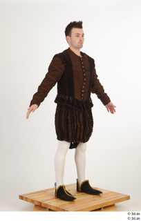  Photos Man in Historical Dress 23 16th century Historical clothing a poses brown suit whole body 0008.jpg